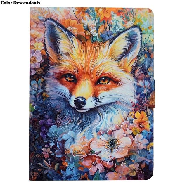 Painting Cute Cat Flip Tablet Case For iPad mini 6 2021/mini 7 2024 8.3 inch Universal Adjustable Stand Protective Case