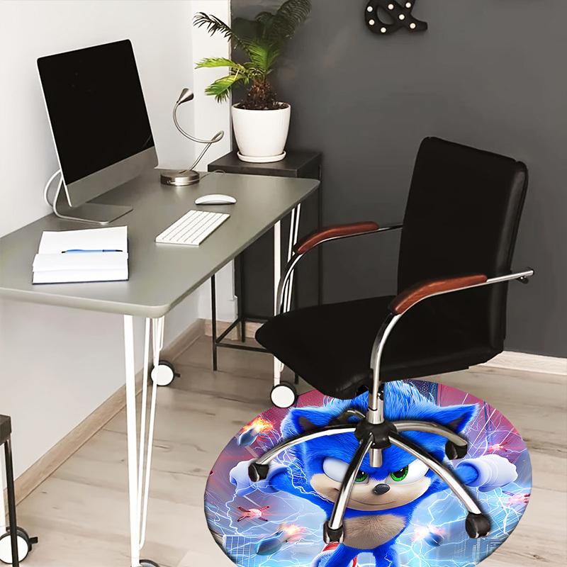 

1pc Sonic the Hedgehog movie poster Round carpet, Made of Polyester,Perfect for Decorating Office Chairs, Living Rooms,fplt077 80cm by 80cm