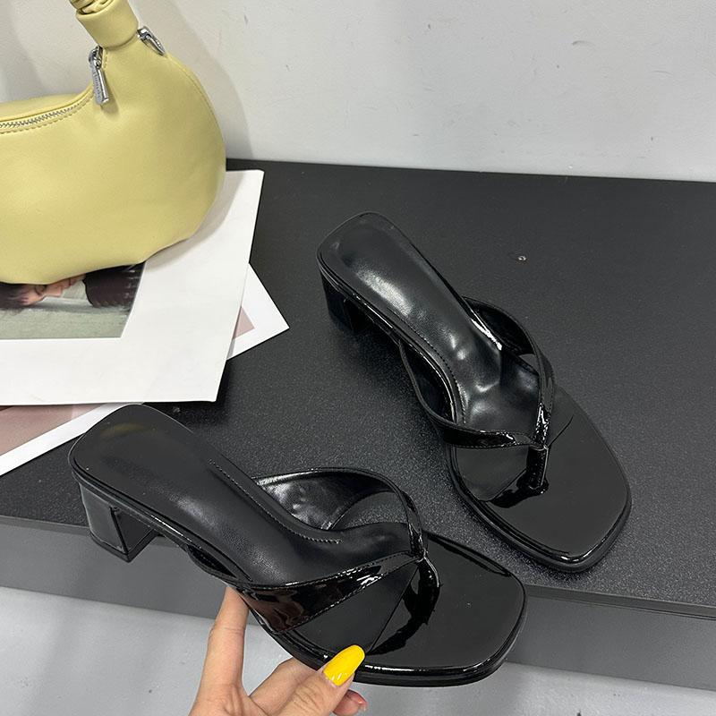 Mode Frühling Sommer Damen Absatz Hausschuhe Schuhe Pumps Mode Flach Damen Quadratische Absätze Hausschuhe Pantoletten Damen Flipflops Sandalen