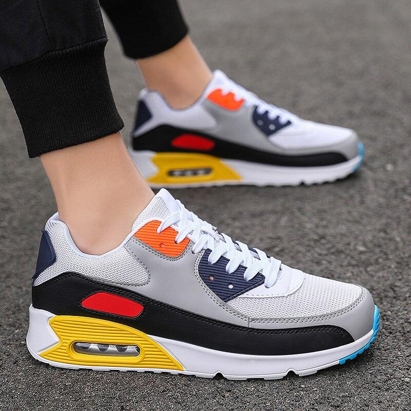 Mens Casual Shoes Fashion Male Sneakers Air Cushion Breathable Sports Running Shoes Pu Mesh Tenis Masculino Adulto Sneaker