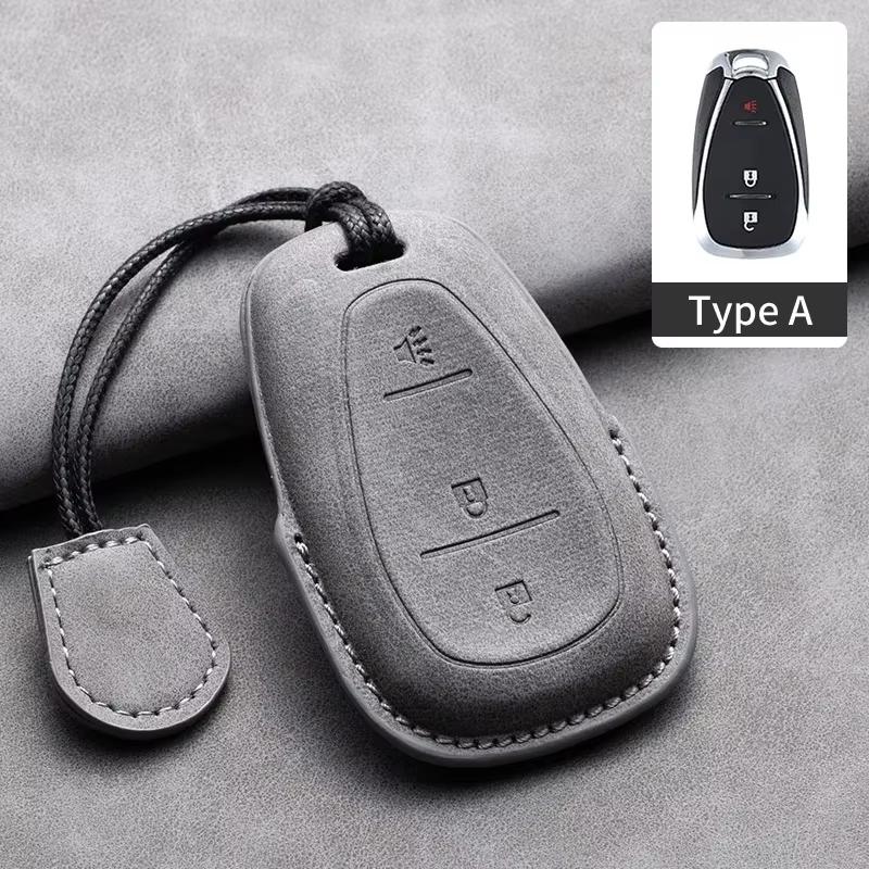 Car Key Case Cover Protective Shell For Chevrolet Chevy Malibu Camaro Cruze Traverse Spark Equinox Sonic Volt Suede Car Keychain