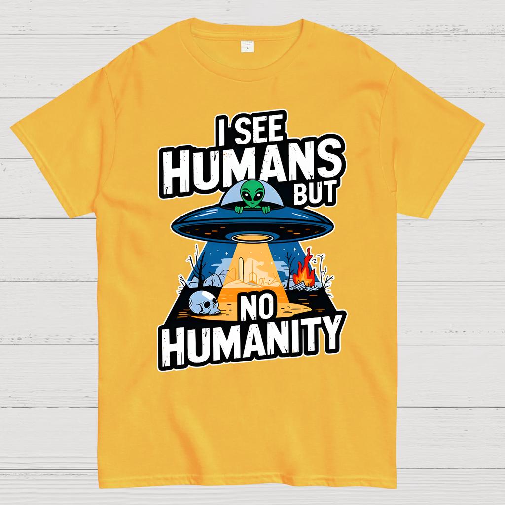 I See Humans But No Humanity Cotton Summer Casual Cool Loose T-Shirt
