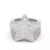 Ofertas Hip Hop Style Trendy Men Rings Copper Ring Iced Out Bling Pave Cubic Zirconia Geometry Ring Charms