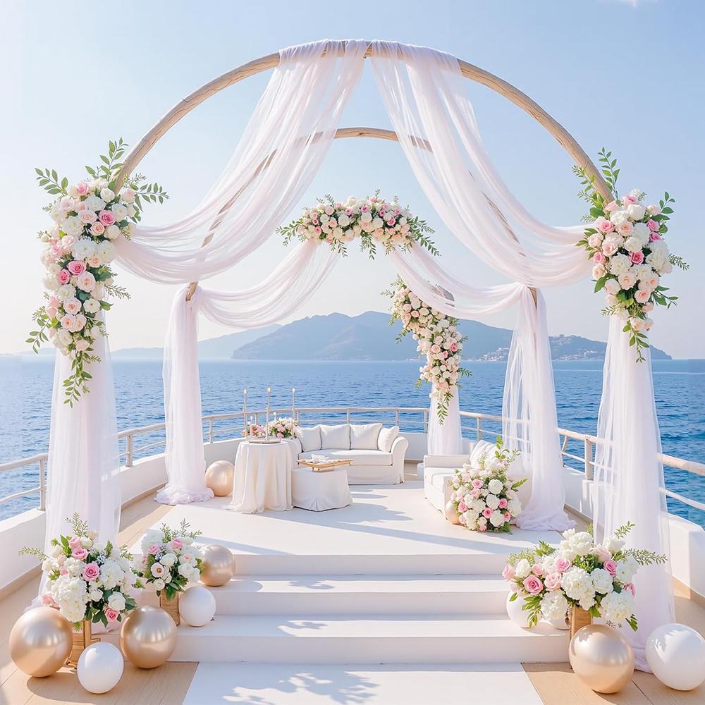 Wedding Arch Draping Fabric Sheer Drapes for Backdrop Curtains Sheer Birthday Party Wedding Ceremony Reception Arch Drapes