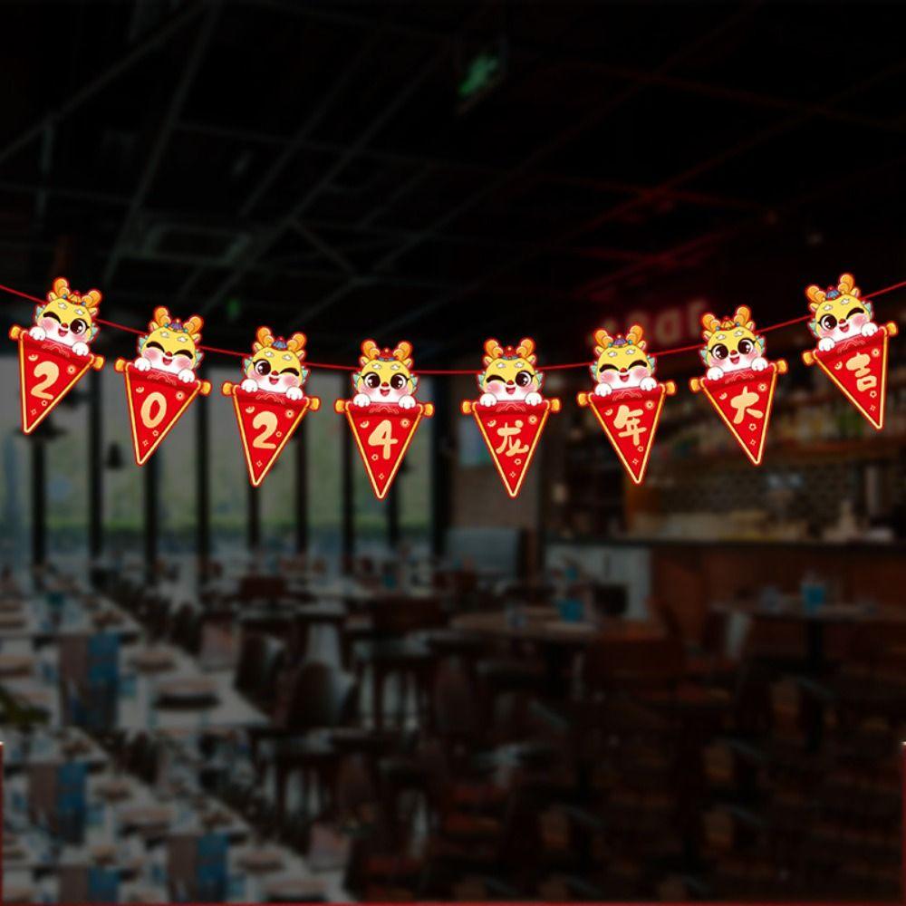 

Бумажное ремесло Год Дракона Латте Арт DIY Новый Да Флаг Подвеска Весенний Фестиваль La Флаг Детский Сад