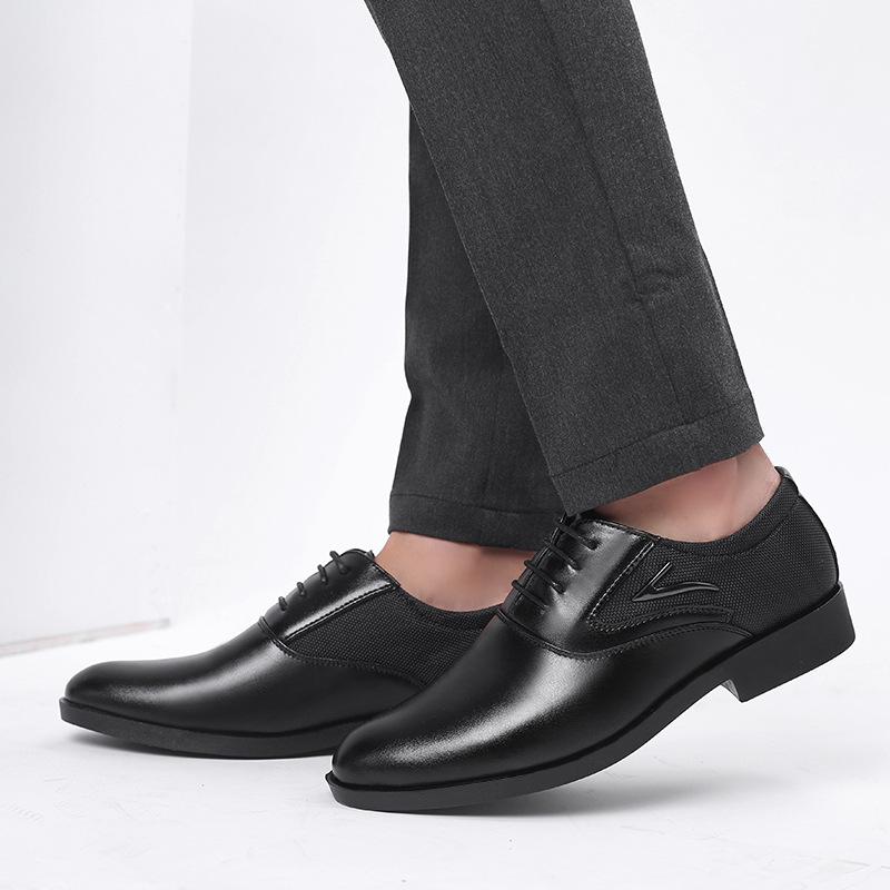 Classic Men Casual Leather Shoes Black Soft Formal Oxford Shoes for Men Wedding Party Office Business Loafers Men Driving Shoes