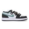 Jordan Air Jordan 1 Abrasion Resistant Slip Resistant Low Top Vintage Basketball Shoes Men's Black White Green 553558-131(Team85-)