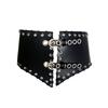 European and American Gothics Are Black Rivets and Air-eye Waist Seal, Ultra-wide Dark Rope Strap Waist Decoration