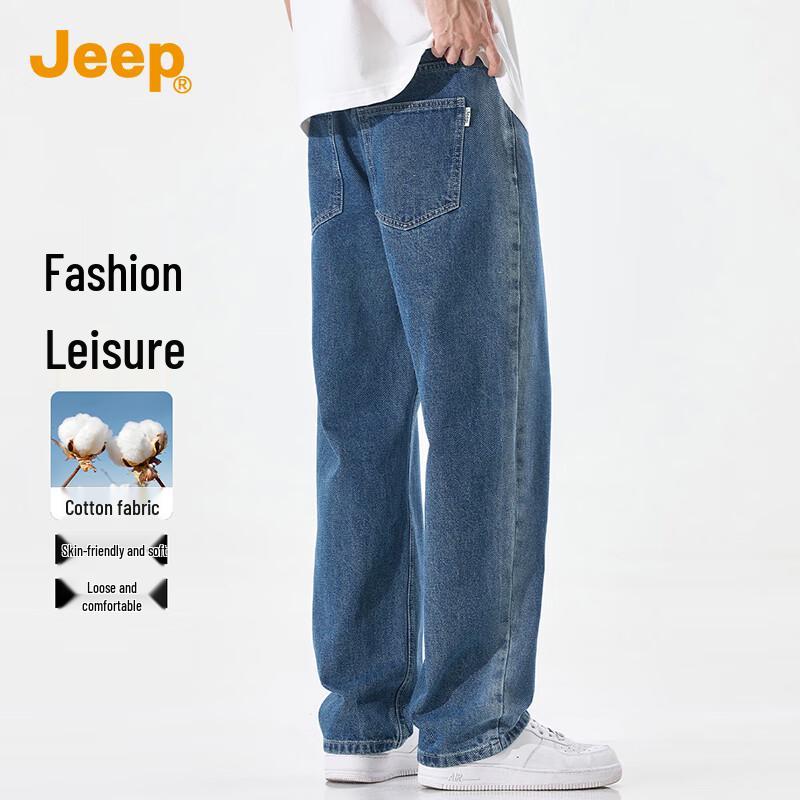 

Jeep Мужские выстиранные джинсы прямого кроя в стиле ретро 38