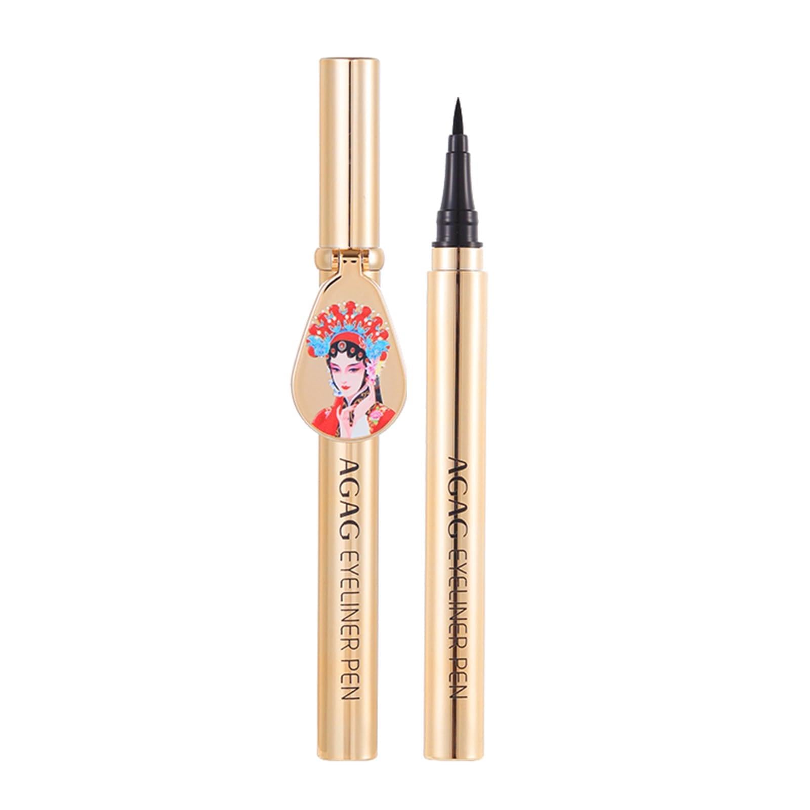 

Qin Derdom Eyeliner Pen, Creamy Touch Liner, Ultra-Fine Brush, Smudge-Proof, Real Black, Long-Lasting, for Under-Eye Line, Quick-Drying, Black,