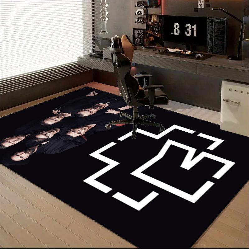 Ramm-stein Skulls And Logo Area Rug Suitable for Indoor And Outdoor,Carpets for Kitchens, Homes, Offices, Living Rooms,Home Decor,Christmas Gift