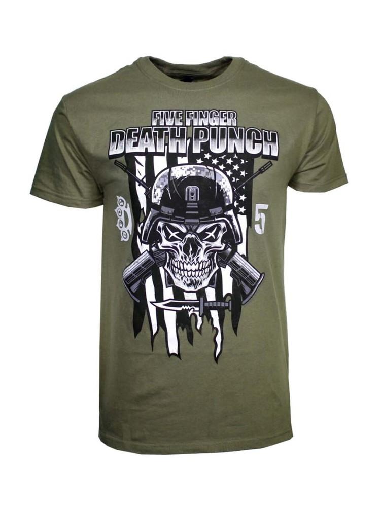 FIVE FINGER DEATH PUNCH cd lgo СПЕЦНАЗ ОФИЦИАЛЬНАЯ РУБАШКА 2XL новая Унисекс Футболка XXXL
