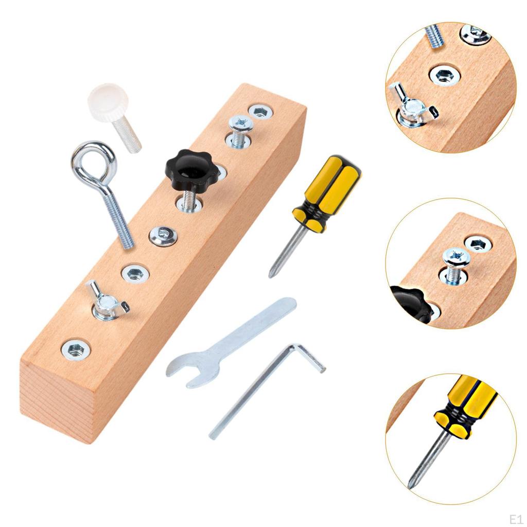 Wooden Screwdriver Board Set Busy Early Educational Toy Kids for 3
