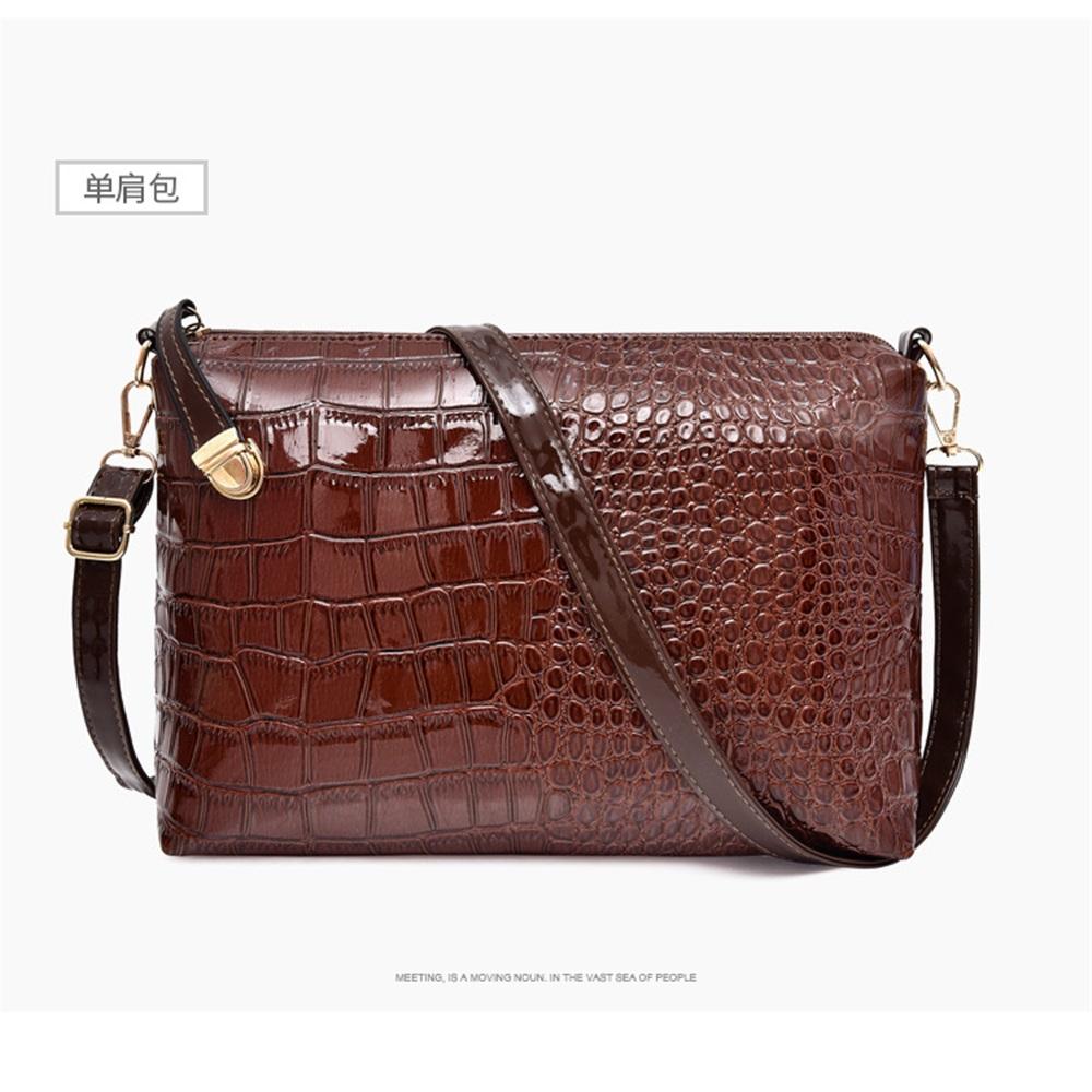 Shoulder bag for women, retro large-capacity crocodile pattern mother-in-law bag six-piece set