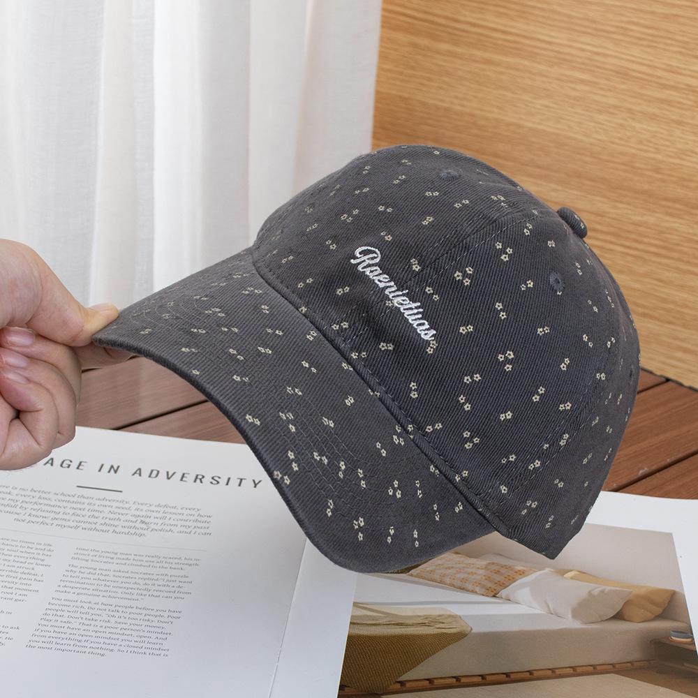 Small floral cap girls sweet age-reducing baseball cap new high-quality wide-brimmed thin hat