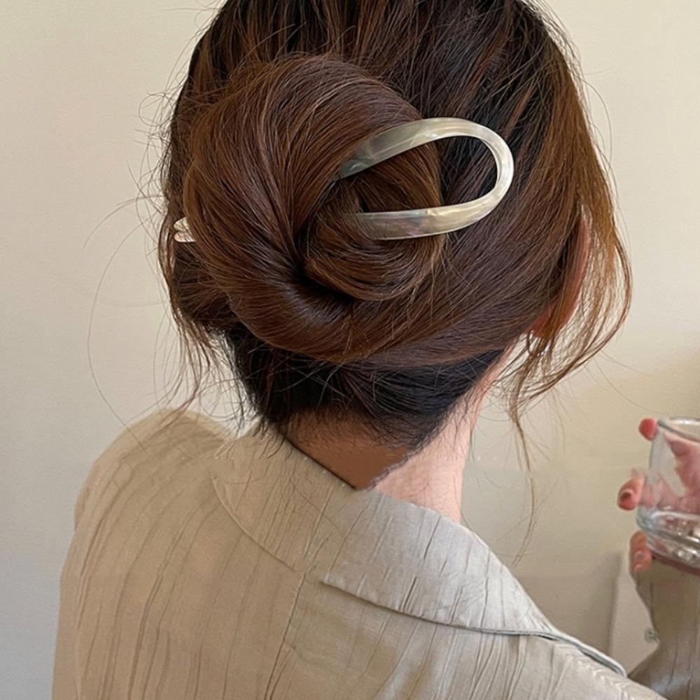 Headdress Acetate Hairpin Headwear Chinese Style Hair Fork Temperament U-shaped Hair Stick  Daily