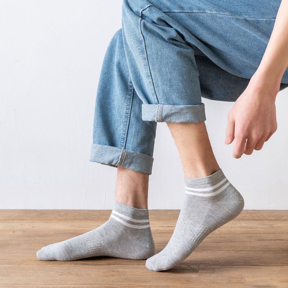 

Stripe Solid Color Anti Friction Hosiery Men Cotton Socks Sports Short Socks Korean Boat socks