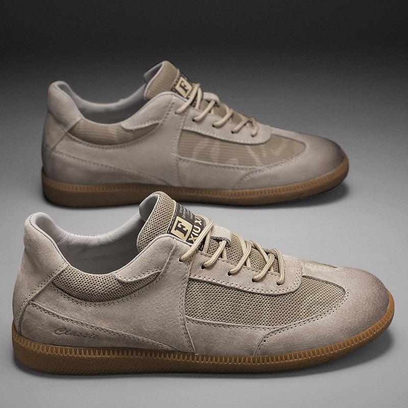Large size pigskin retro German training shoes breathable casual leather shoes 39