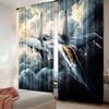 2Pcs Aircraft Curtains Military Airplane Retro Sky Cloud Curtain Flying Plane Curtain For Bedroom Living Room And Dining Room A