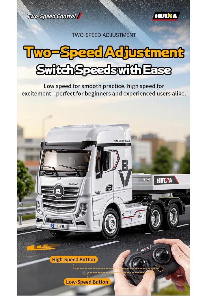 Huina 1:64 RC Tow Truck: 12-Channel, Four-Wheel Drive Simulation Toy