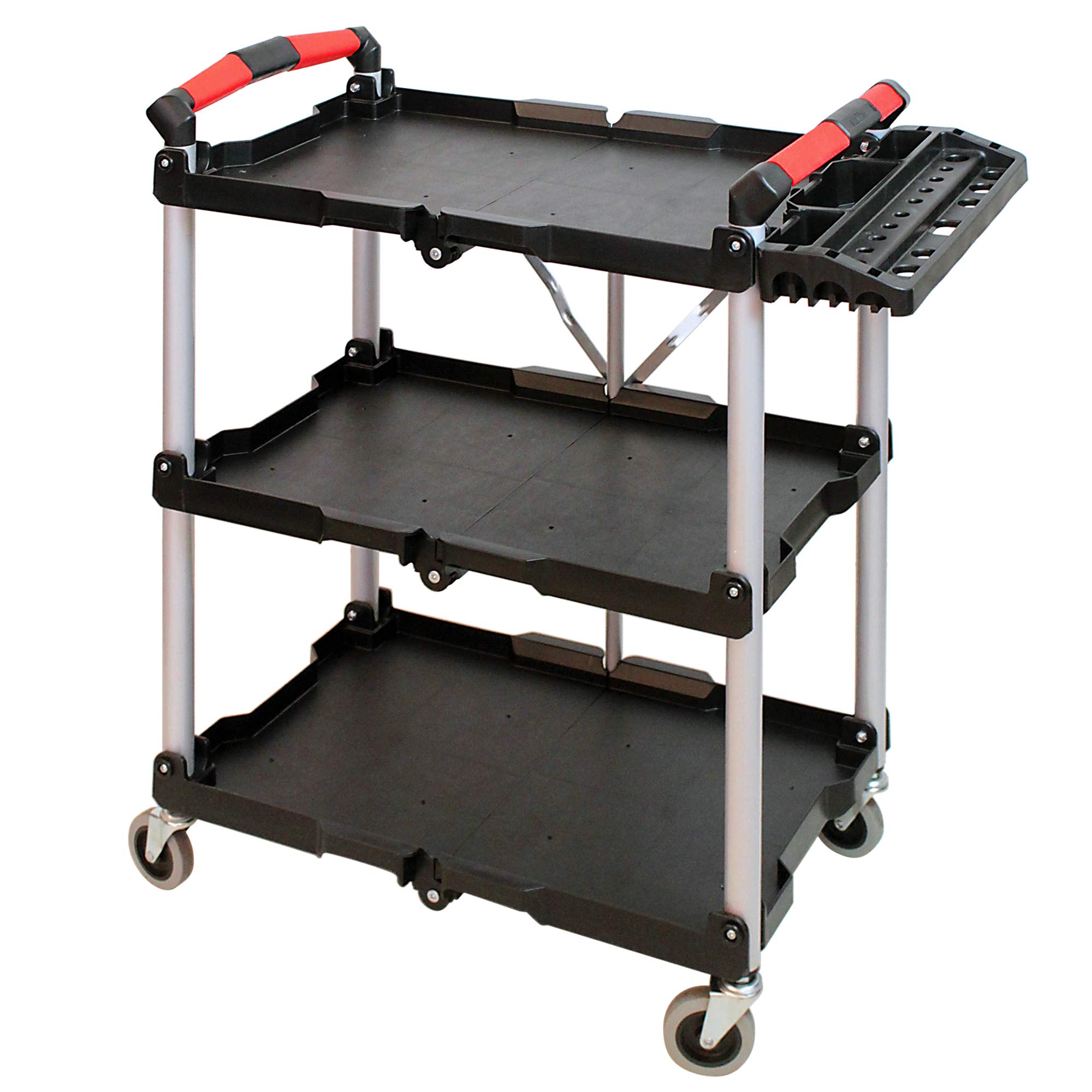 

Складная тележка для инструментов Bigman, компактная поворотная тележка для инструментов с лотком для хранения, 4 колеса ATS-130