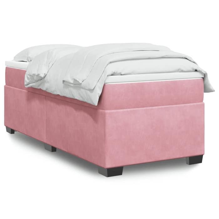 VidaXL Sommier à lattes de lit avec matelas Rose 100x200 cm Velours 3285268