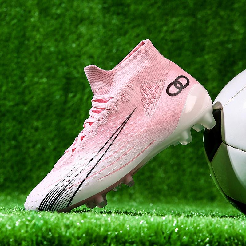 Mens Football Shoes TF/FG Lace Up Non-slip Breathable Anti Slip Soft Elastic Professional Training Soccer Shoes for Men