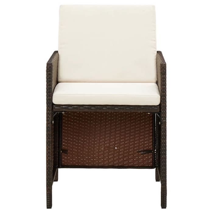 VidaXL Set of 4 Garden Dining Chairs with Cushions, Seats with Backrest, Outdoor Furniture Patio Terrace, Modern, 316803