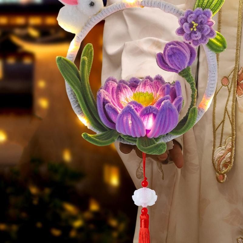 Lovely Rabbit Shape Handmade Twisting Bar Flower Light Fashion Home Accessory for Bedroom Living Room Decoration