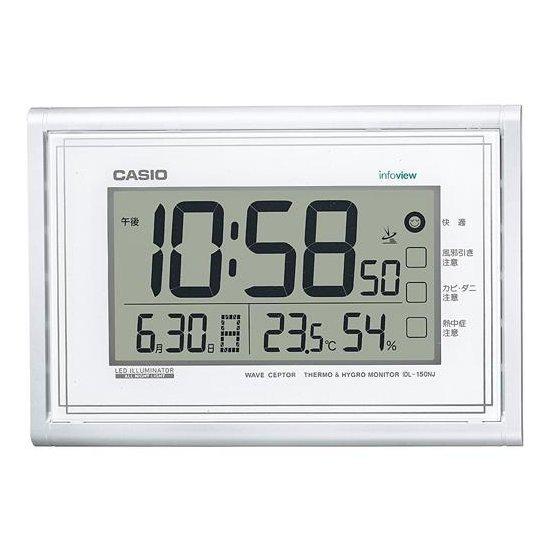 CASIO IDL-150NJ-7JF Radio Wall Clock with Thermometer