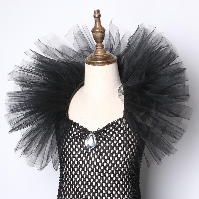 Vestido Tutu Malvado para Meninas Cosplay Escuro Fantasia de Natal Halloween Infantil Chique