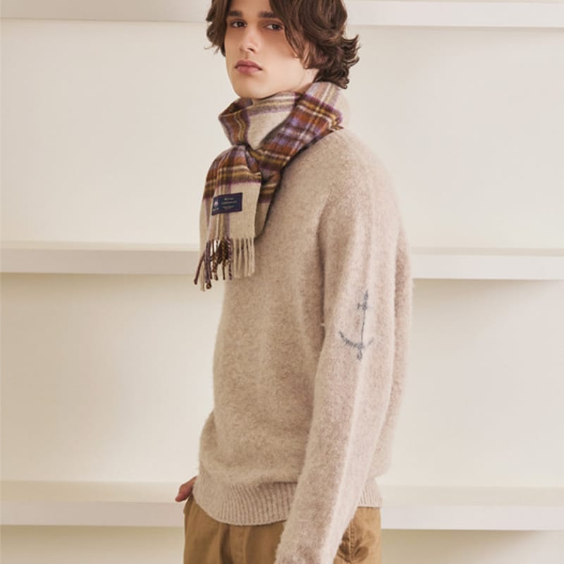 ABRAHAM MOON Merino Wool Muffler 25cm - Dress Header