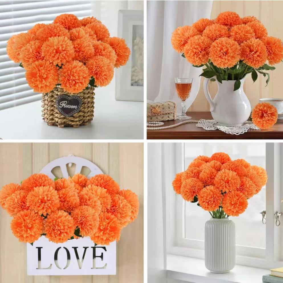 5pcs Artificial Fake Chrysanthemum,Long Stem,with No Container,for Halloween,Home Decor,Wedding Decoration ,Christmas Decoration