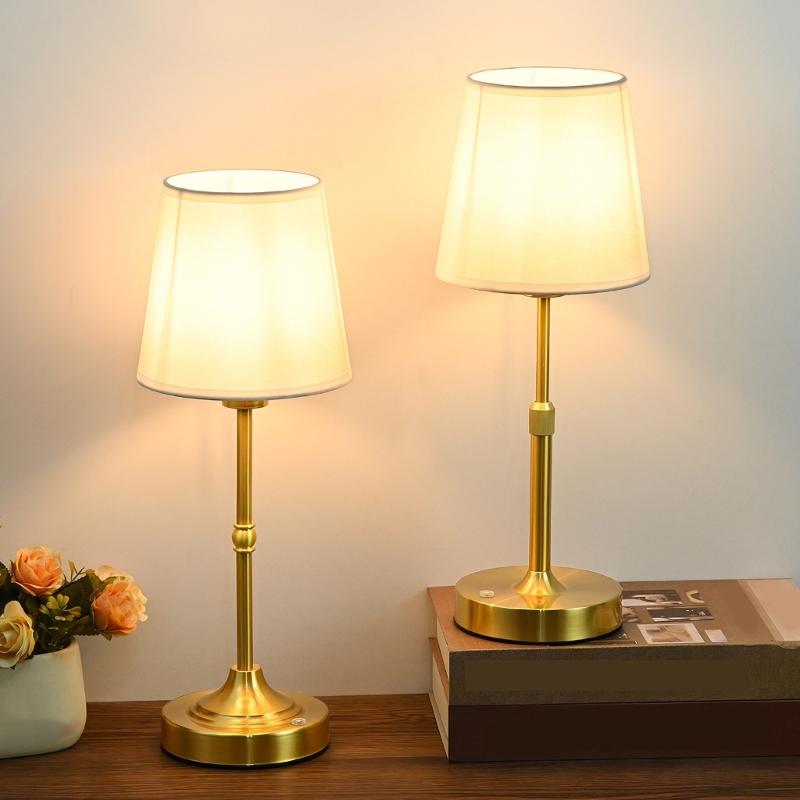 Rechargeable Table Lamps Retro Brass Design Soft LED Light Adjustable Dimmable Suitable for Reading and Office Use