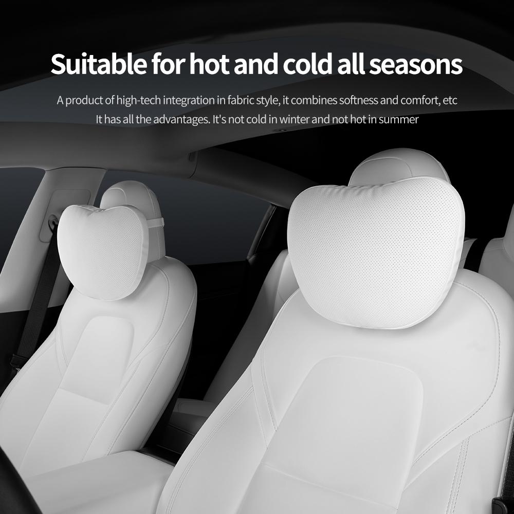 Cuscino per Poggiatesta del Sedile Oulex per Tesla Model 3/Y Ginepro 19-25 Cuscino di Supporto per il Collo per Auto Pelle Nappa Poggiatesta del Sedile Accessorio Auto