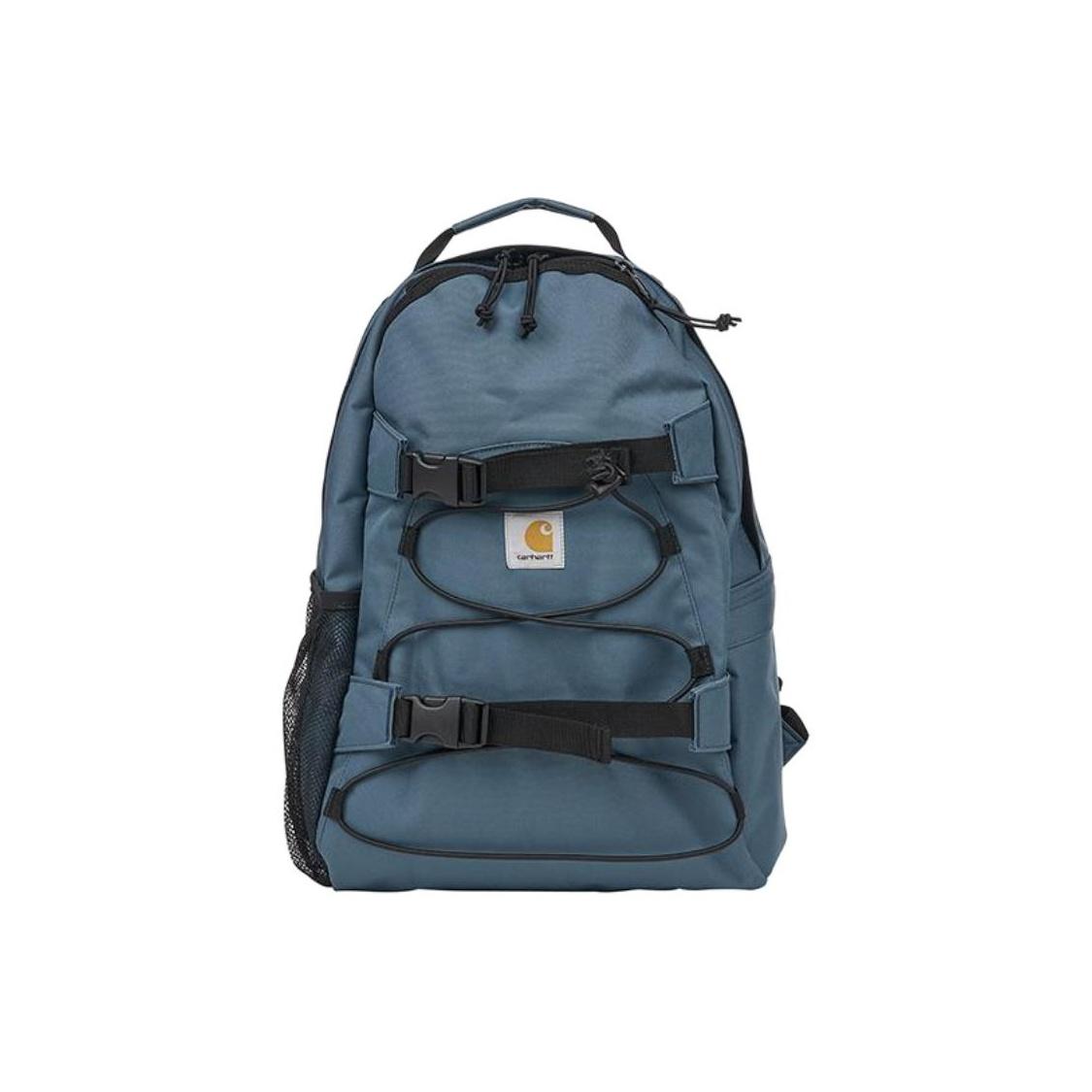 Carhartt WIP Kickflip 24.8L Pattern Badge Patch Color Block Design Recycled Polyester Backpack Unisex Backpack Light-Blue Black I031468-1YI-XX Water Blue & Black