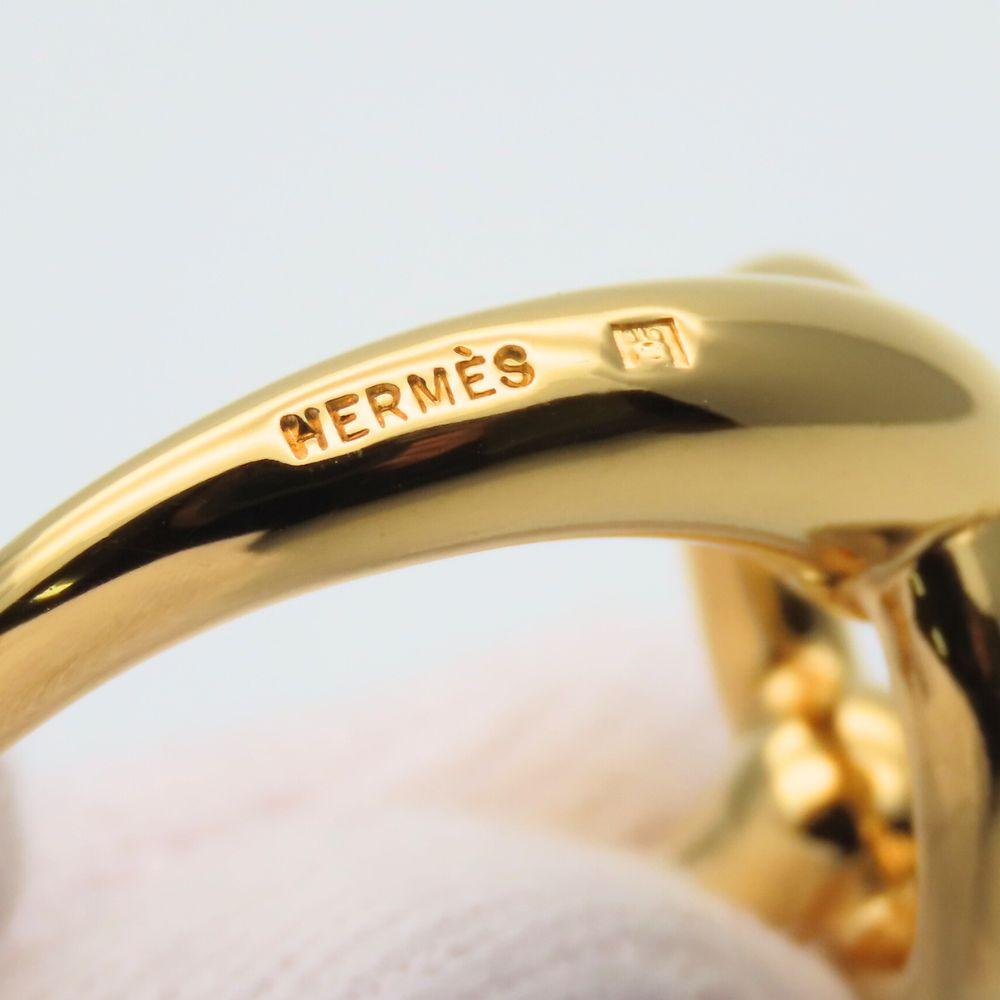 Gebrauchter HERMES Schalring Mo Metall 10,9g Gold Vergoldet