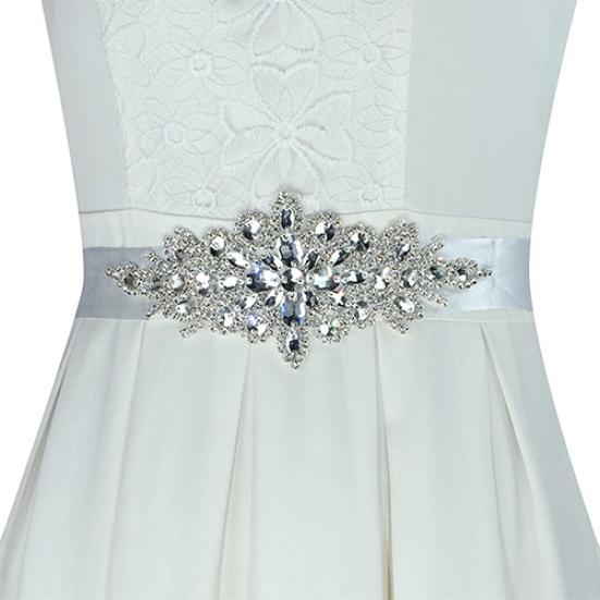 Ceinture De Robe Mariage Strass Et Perles - Ruban Satin Blanc 106cm - Accessoire Élégant Pour Mariée Et Demoiselle D'Honneur