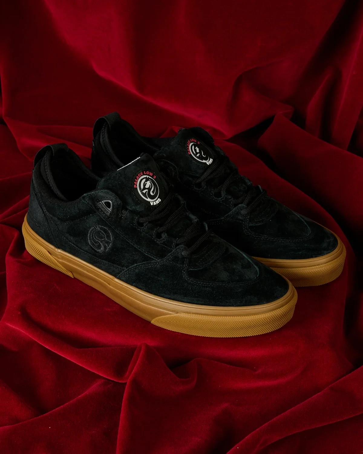VN000VBFB9M Palace Skateboards Vans Skate Palace Low 2 Black Gum (Men s) 9.5