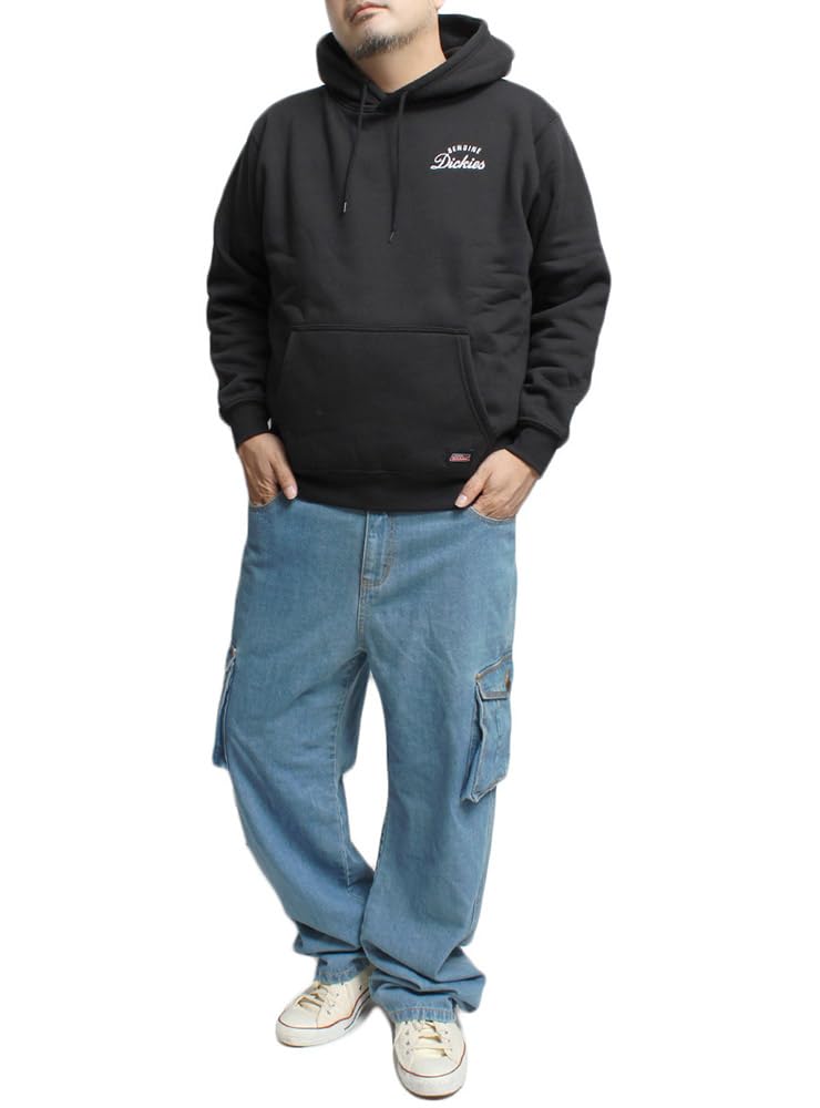 Genuine Dickies Men's Fleece-Lined Pullover Sweatshirt with Back Print, Size 2L, Black (49)