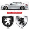Car Metal Shield Logo Car Body Trunk Fender Badge Sticker Accessorie For Peugeot 206 307 308 3008 207 208 407 508 2008 5008 107