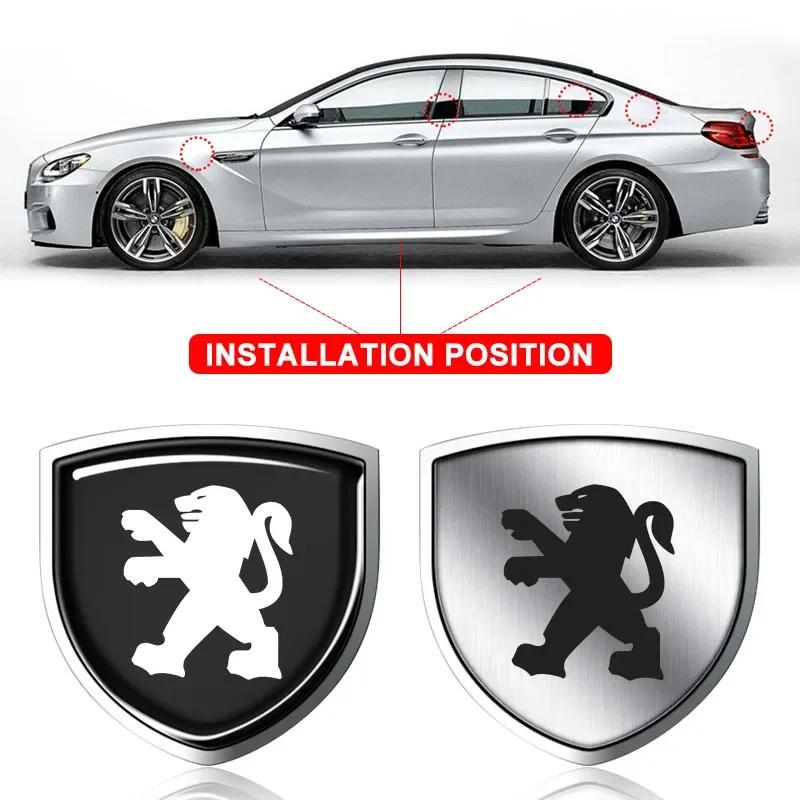 Car Metal Shield Logo Car Body Trunk Fender Badge Sticker Accessorie For Peugeot 206 307 308 3008 207 208 407 508 2008 5008 107