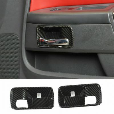 Carbon Fiber Interior Door Handle Bowl Cover Trim for Dodge Challenger 2009-2014