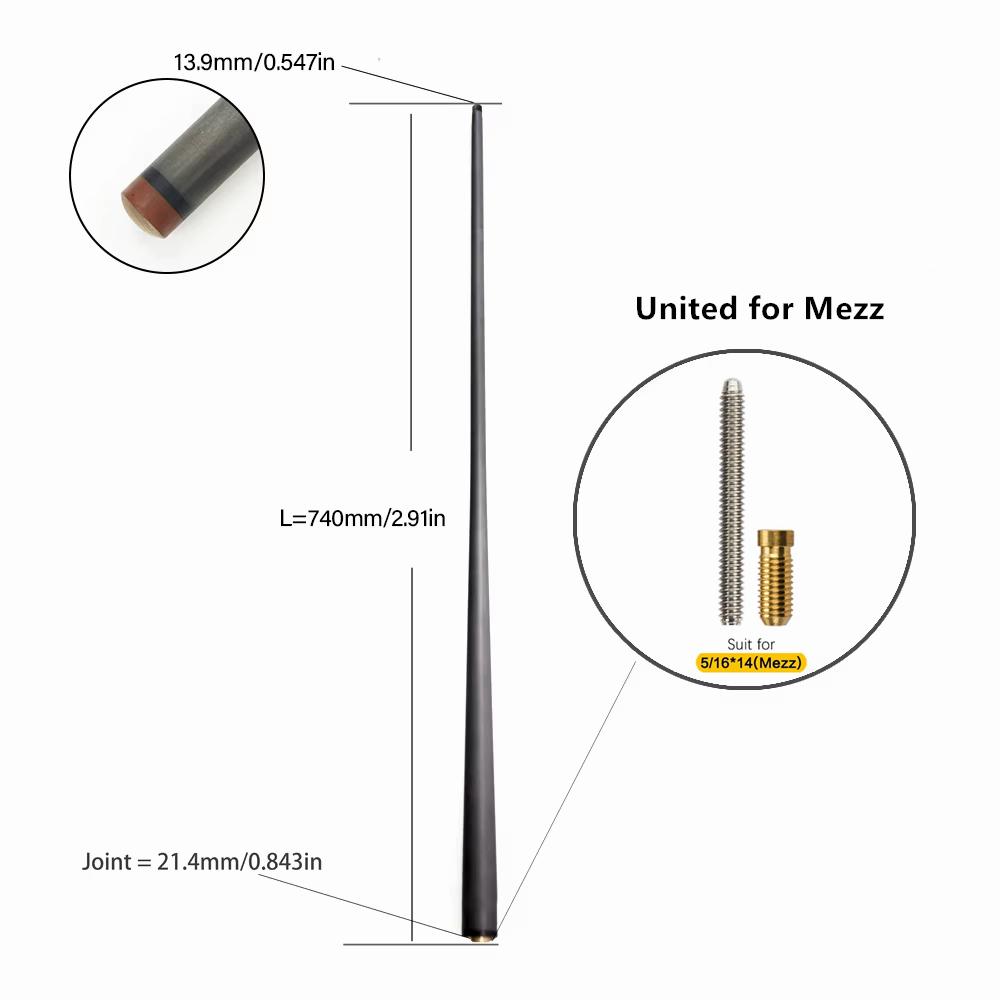 Profesionální karbonová tyč na kulečník | Nízká deformace, design Pro Taper s technologií Black Tech | Extra náhradní tyč na kulečník