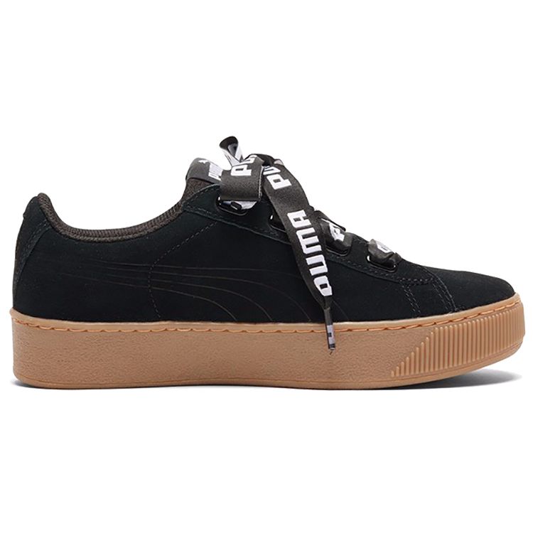 PUMA Vikky Platform Ribbon Sneakers Black Brown Unisex 365314-01