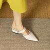 French Bag Head Half Slippers Women's Spring 2025 New Internet Celebrity Thick Heel Mueller Shoes Thick Middle Heel Pointed Single Shoes Women's Summe