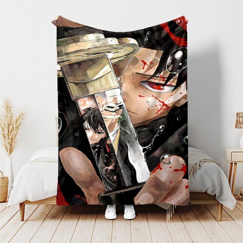 Cool Anime K-Kagurabachi printed throw blanket—lightweight,soft,warm;versatile blanket all seasons—perfect air-conditioning throw,nap blanket