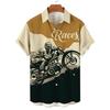 Shirts For Men 3d Vintage Fashion Violin Rocker Printed Rockabilly Hawaiian Shirt Short Sleeve Tops Outdoor Street Clothing