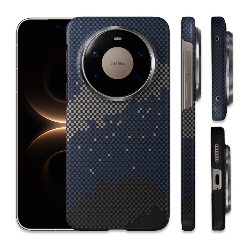 CONGA Huawei Mate 80 Pro Max Case Kevlar Aramid Fiber Protective Cover Full Wrap Ultra-Thin Hard Shockproof Cooling Galaxy Magnetic Metal Ring Fire