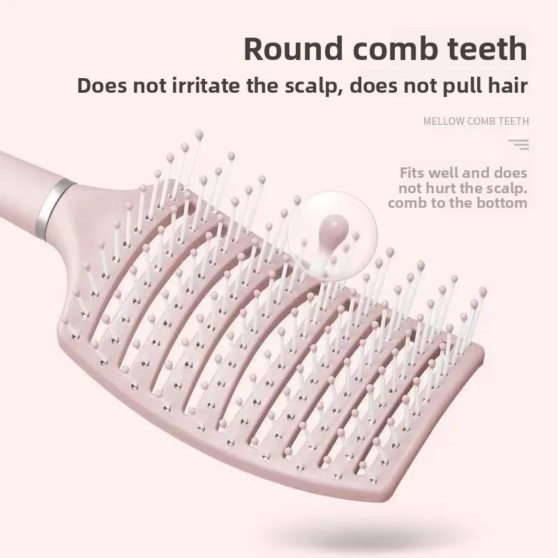 Fluffy High Skull Top Large Curved Curly Hair Massage Women Home Comb